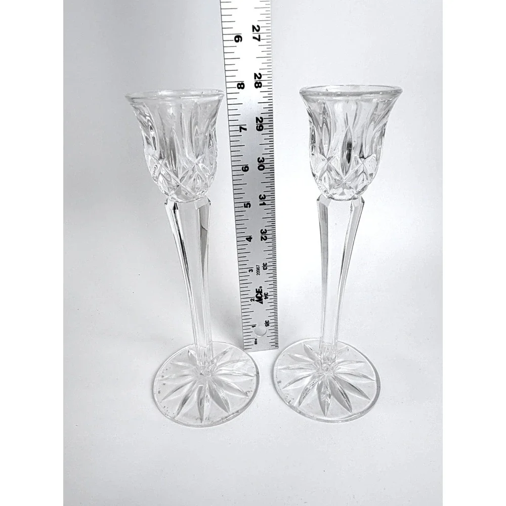 Vintage‎ Gorham Lady Anne Crystal Candlesticks Pair Lead Crystal Germany Wedding